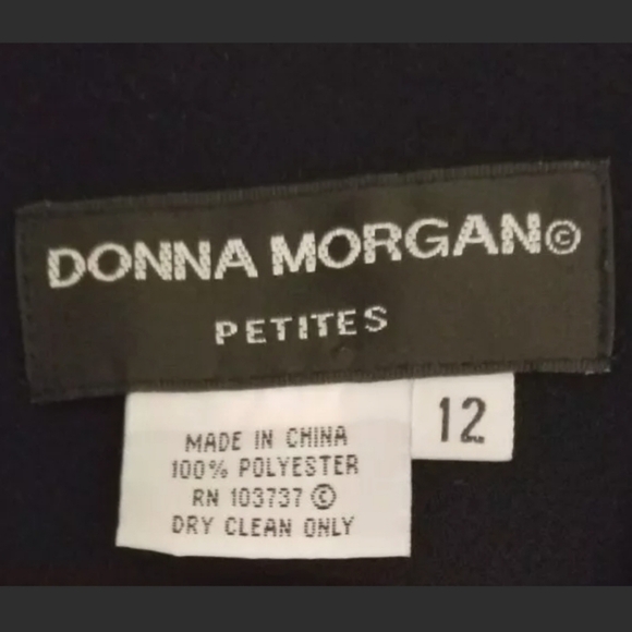 Donna Morgan Women Classy Black Wrap Sheath Career Dress Size 12 - Picture 10 of 11